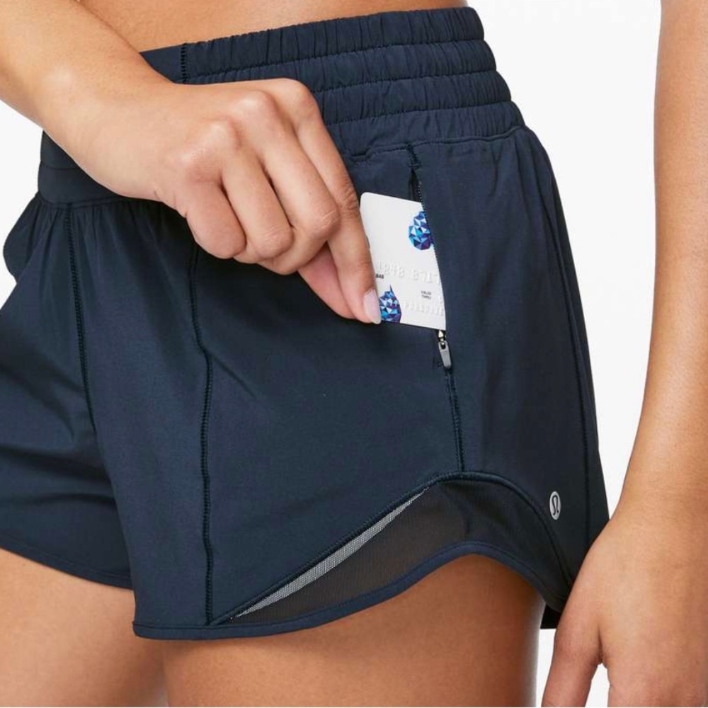 Navy Lululemon Hotty Hot shorts 2.5 inches! Worn Once!